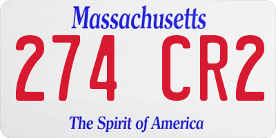 MA license plate 274CR2