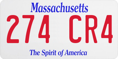 MA license plate 274CR4