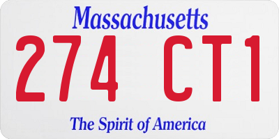 MA license plate 274CT1