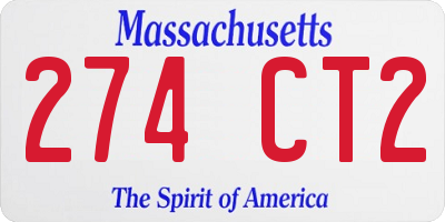 MA license plate 274CT2