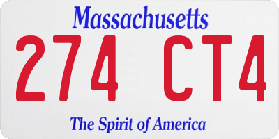 MA license plate 274CT4