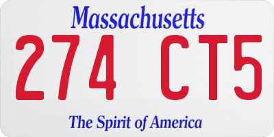 MA license plate 274CT5