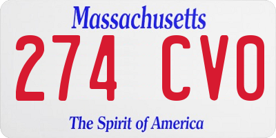 MA license plate 274CV0