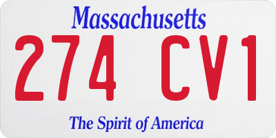 MA license plate 274CV1