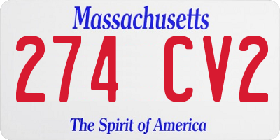 MA license plate 274CV2