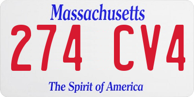 MA license plate 274CV4