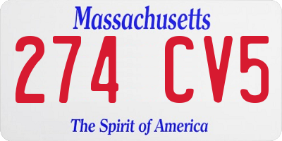 MA license plate 274CV5