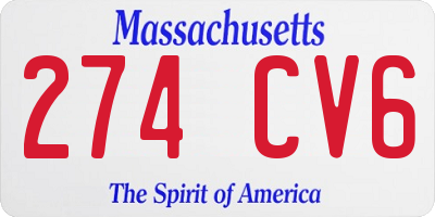 MA license plate 274CV6