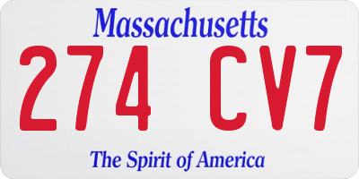 MA license plate 274CV7
