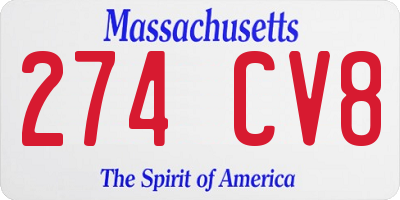 MA license plate 274CV8