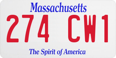 MA license plate 274CW1