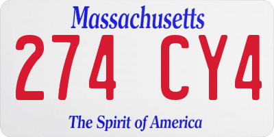 MA license plate 274CY4