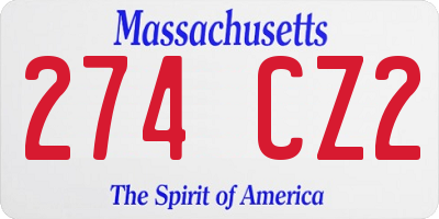 MA license plate 274CZ2