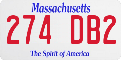 MA license plate 274DB2