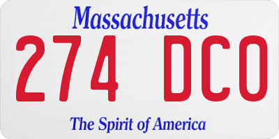MA license plate 274DC0