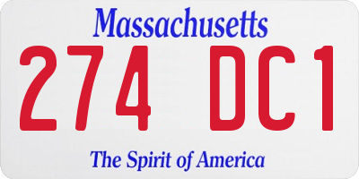 MA license plate 274DC1