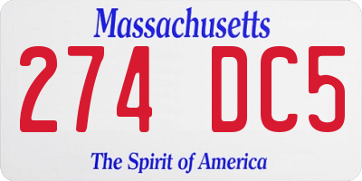 MA license plate 274DC5