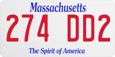 MA license plate 274DD2