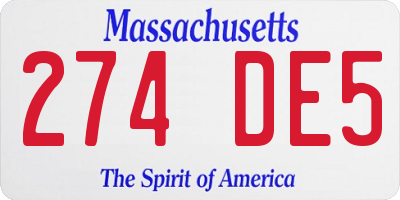 MA license plate 274DE5