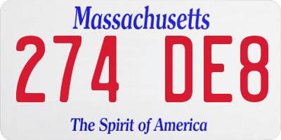 MA license plate 274DE8
