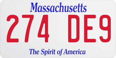 MA license plate 274DE9