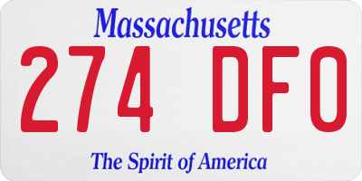 MA license plate 274DF0