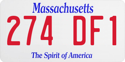 MA license plate 274DF1