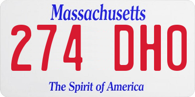 MA license plate 274DH0