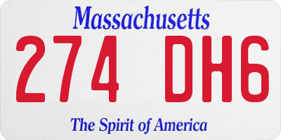 MA license plate 274DH6