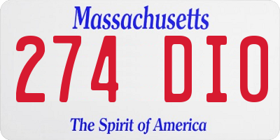 MA license plate 274DI0
