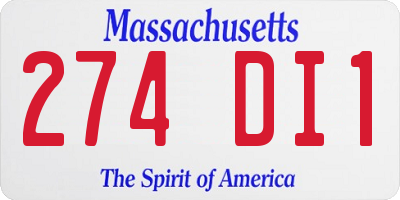 MA license plate 274DI1