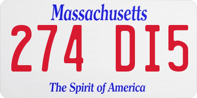 MA license plate 274DI5