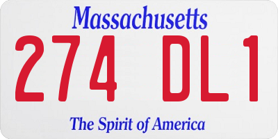 MA license plate 274DL1