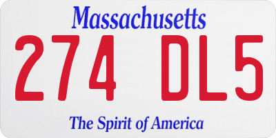MA license plate 274DL5