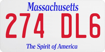 MA license plate 274DL6