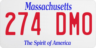 MA license plate 274DM0