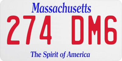 MA license plate 274DM6