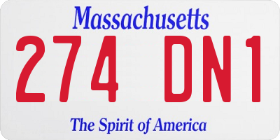 MA license plate 274DN1