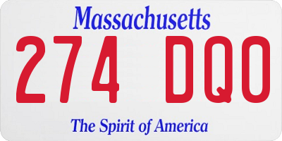 MA license plate 274DQ0
