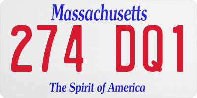 MA license plate 274DQ1