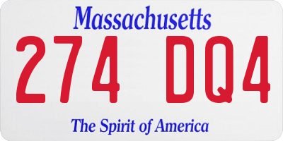 MA license plate 274DQ4