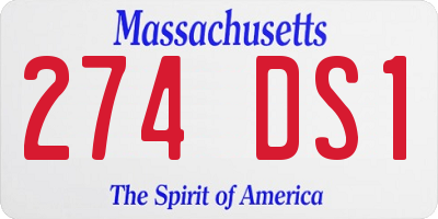MA license plate 274DS1