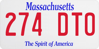MA license plate 274DT0
