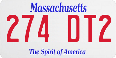MA license plate 274DT2