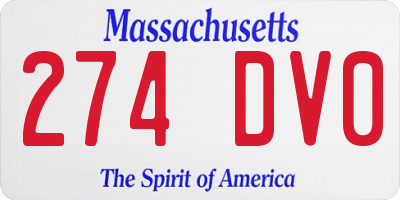 MA license plate 274DV0
