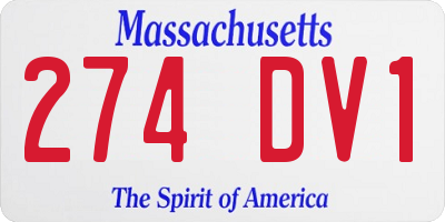 MA license plate 274DV1