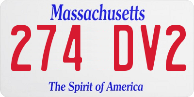 MA license plate 274DV2