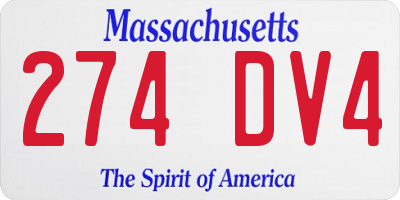 MA license plate 274DV4