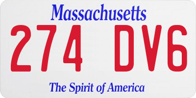 MA license plate 274DV6