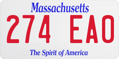 MA license plate 274EA0